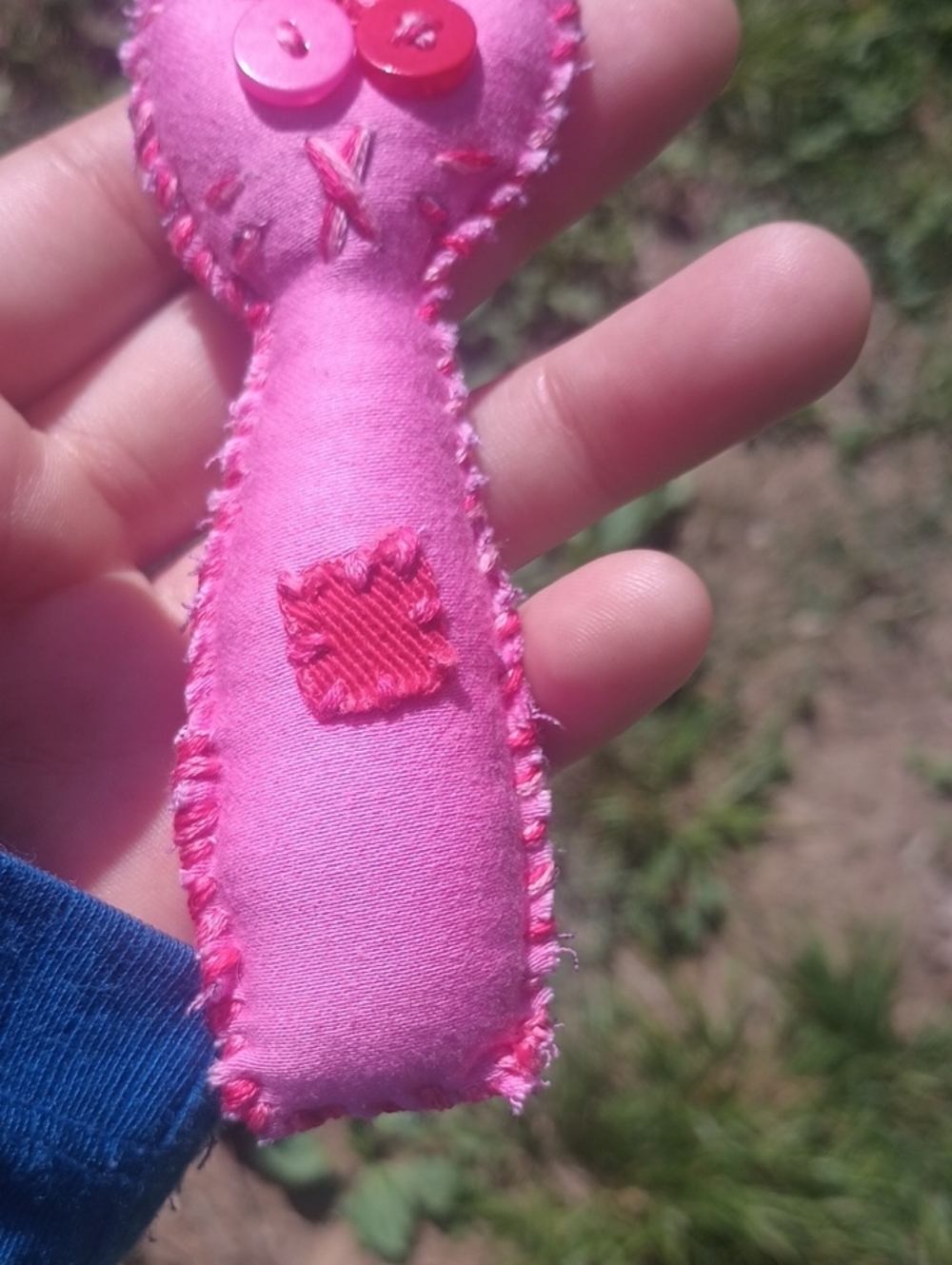 Handcrafted Denim Cat Keychain - Picture 5 of 6